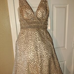 Elegant Gold Sequin Dress
